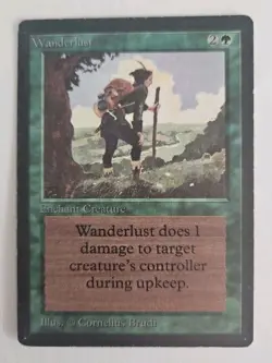 Magic The Gathering MTG Wanderlust BETA Moderately Played MP English Free Ship - Image 1