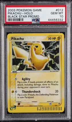 2003 POKEMON BLACK STAR PROMO #012 PIKACHU-HOLO PSA 10 - Image 1