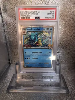 2025 POKEMON ENGLISH DESTINED RIVALS #049 MISTY'S GYARADOS PRERELEASE PSA 10 - Image 1