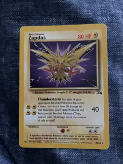 Pokemon TCG Zapdos Fossil 30/62 Regular Unlimited Rare. Near Mint! - Image 1