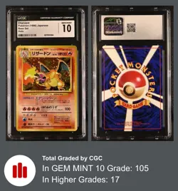 1996 POKEMON BASE SET JAPANESE #6 CHARIZARD-HOLO CGC 10 GEM MINT - Image 5