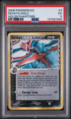 2006 POKEMON EX HOLON PHANTOMS #3 DEOXYS-HOLO PSA 5 - Image 1