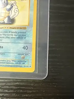 Wartortle 42/102 Base Set Shadowless WOTC Vintage Pokemon - Image 5