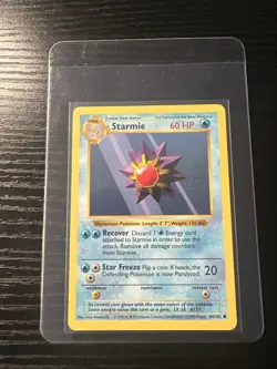 Starmie 64/102 Base Set Shadowless WOTC Vintage Pokemon - Image 1