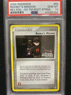 2004 Pokemon EX Team Rocket Returns Rocket's Mission Reverse Foil 88/109 PSA 10 - Image 1