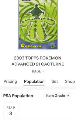 Pokemon TOPPS 2003 Cacturne Advanced #21 PSA (ONLY 3 In Existence!!!) - Image 4