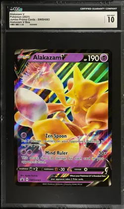 CGC 10 Alakazam V SWSH083 Holo Jumbo Oversized Promo Pokemon Card psa - Image 1