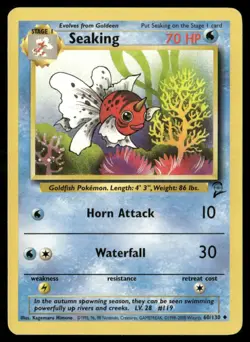 2000 Pokemon Base Set 2 Seaking 60/130 Uncommon WOTC Vintage Trading Card NM - Image 1