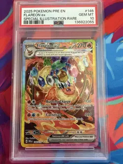 2025 Pokemon TCG Flareon EX Prismatic Evolutions Card 146/131 PSA 10 - Image 1