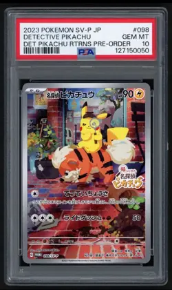 PSA 10 Detective Pikachu 098/SV-P Pre-Order Promo Japanese Pokemon Card GEM MINT - Image 1