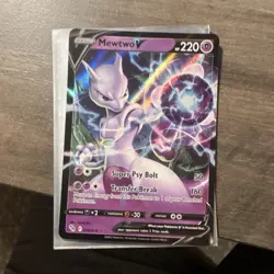 Pokemon Mewtwo V Ultra Rare Holo Basic Psychic Card 030/078 2022 - Image 1