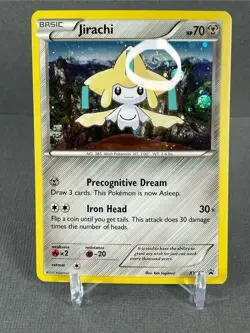 HD Swirl Jirachi XY195 Cosmo Pokemon XY Promo Holo Rare Card Mew Tail #2 NM/LP - Image 3