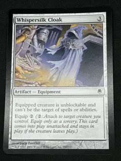 Magic the Gathering MTG Whispersilk Cloak Artifact Darksteel Common - Image 1