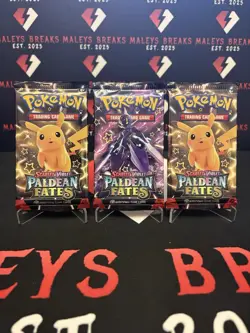 Pokemon TCG Paldean Fates Booster Pack X3 Scarlet & Violet Brand New Sealed X3 - Image 1