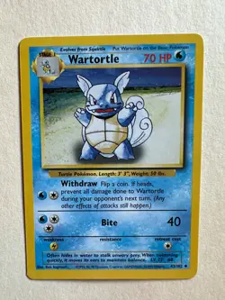 Pokemon TCG Wartortle Base Set Uncommon Card 42/102 - Image 1