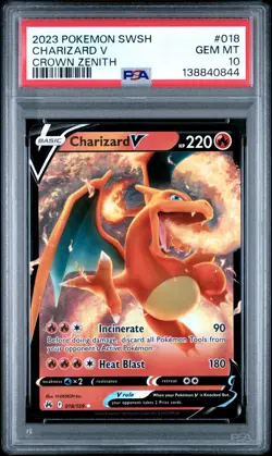 2023 Pokemon Crown Zenith Charizard V 018/159 PSA 10 Gem Mint - Image 1