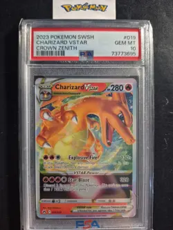 2023 Pokemon SwSh Crown Zenith #019 Charizard VStar PSA GEM 10 - Image 1
