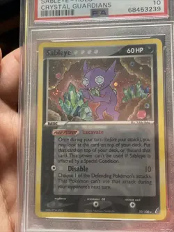 Pokemon Card Sableye Holo 10/100 EX Crystal Guardians PSA 10 GEM MINT - SWIRL - Image 3