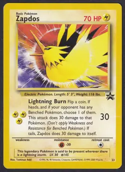 Pokemon Zapdos 23 Black Star Promo Aoki Error - Image 1