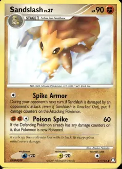 Sandslash 61/123 Uncommon DP Mysterious Treasures Pokemon - Image 1