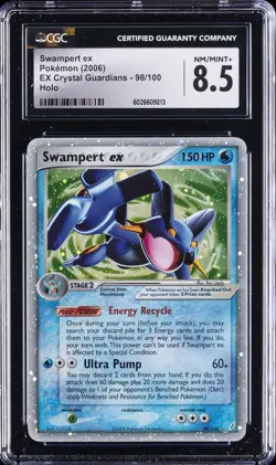 2006 POKEMON EX CRYSTAL GUARDIANS - HOLO #98/100 SWAMPERT EX CGC 8.5 - Image 1