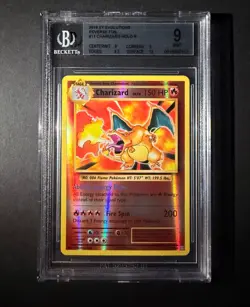 2016 Pokemon XY Charizard-Reverse Holo Evolutions #11 BGS 9 Mint - Image 1