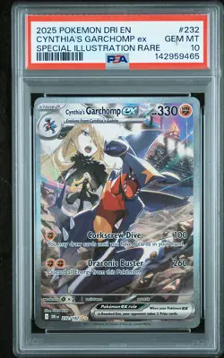 2025 POKEMON DRI EN-DESTINED RIVALS #232 CYNTHIA'S GARCHOMP EX PSA 10 - Image 1