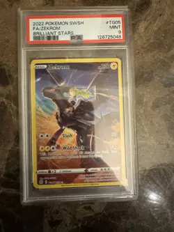 2022 POKEMON SWORD & SHIELD BRILLIANT STARS #TG05 FULL ART/ZEKROM PSA 9 - Image 1