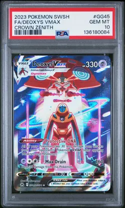 2023 POKEMON SWORD & SHIELD CROWN ZENITH #GG45 FULL ART/DEOXYS VMAX PSA 10 - Image 1