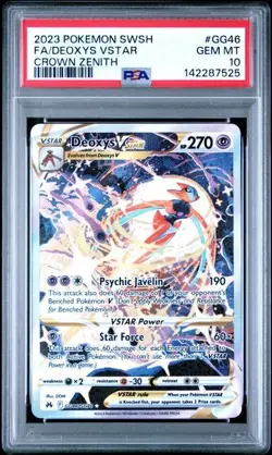 PSA 10 Deoxys Vstar GG46/GG70 Pokemon Crown Zenith Galarian Gallery - Image 1