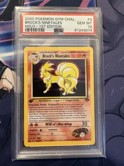 2000 POKEMON GYM CHALLENGE — PSA 10 — BROCK'S NINETALES – HOLO 1ST EDITION #3 - Image 1