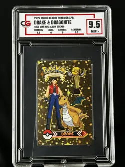 2022 Pokemon Dragonite Drake CG 9.5 Indigo League Gold Star Foil Prism CGC PSA - Image 1