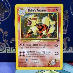 Blaine's Arcanine Holo 1/132 Gym Challenge Pokemon 2001 LP - Image 1