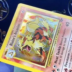 Blaine's Arcanine Holo 1/132 Gym Challenge Pokemon 2001 LP - Image 4