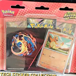Pokemon Mega Evolution–Ascended Heroes Sticker Pack Charmander Promo 3 Boosters - Image 1