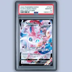 2022 Pokemon SWSH Brilliant Stars Sylveon VMAX Trainer Gallery #TG15/TG30 PSA 10 - Image 1