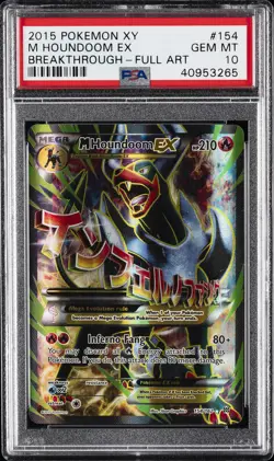 2015 POKEMON XY BREAKTHROUGH #154 FULL ART/M HOUNDOOM EX PSA 10 - Image 1