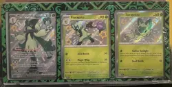 Pokemon Paldean Fates Meowscarada EX SVP076 077 078 Promo Set Framed - Image 1