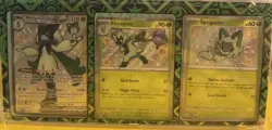 Pokemon Paldean Fates Meowscarada EX SVP076 077 078 Promo Set Framed - Image 2