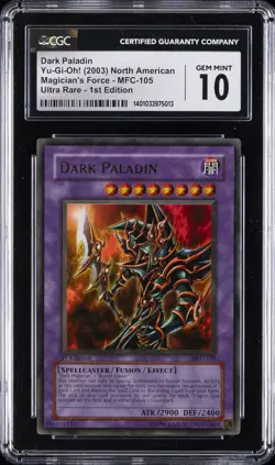 2003 YU-GI-OH! MAGICIAN'S FORCE 1ST ED DARK PALADIN CGC 10 - Image 1