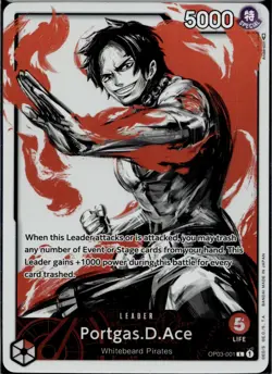 One Piece Card Game Portgas.D.Ace (Alternate Art) OP03-001 Pillars of Strength - Image 1