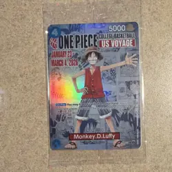 One Piece CCG Monkey D. Luffy Promo Full Art Holo US Voyage Card #120 5000 2026 - Image 1