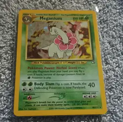 Pokemon TCG Meganium Neo Genesis Holo Rare 100 HP Card 10/111 Card Stock - Image 1