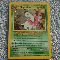 Pokemon TCG Meganium Neo Genesis Holo Rare 100 HP Card 10/111 Card Stock - Image 2