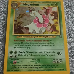 Pokemon TCG Meganium Neo Genesis Holo Rare 100 HP Card 10/111 Card Stock - Image 3
