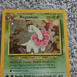 Pokemon TCG Meganium Neo Genesis Holo Rare 100 HP Card 10/111 Card Stock - Image 4