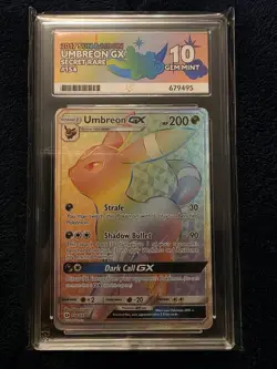 Pokemon Umbreon GX TCG Sun & Moon Holo Card 154/149 Ace 10 Perfect Subgrades - Image 1