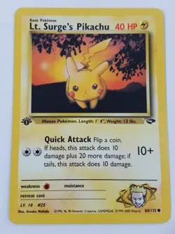 Lt Surge's Pikachu 84/132 1ST EDITIONPokemon TCG Card - Image 1