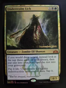 Underrealm Lich NM PRERELEASE FOIL Guilds of Ravnica MTG FREE SHIP - Image 1