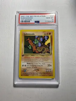 2001 Pokemon Sudowoodo 1st Edition Neo Revelation PSA 10 Gem Mint - Image 1